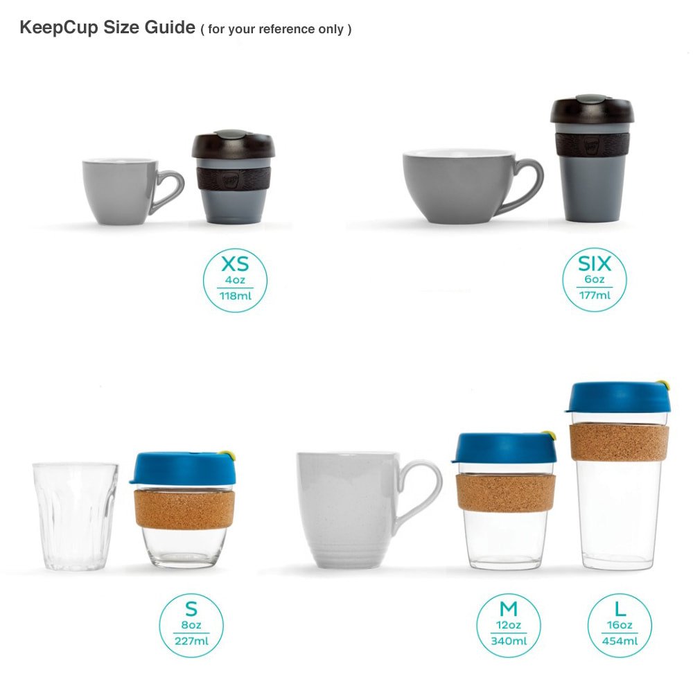 KeepCup Brew Reusable Glass Cup in Black 12oz