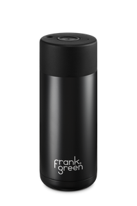 Frank Green Ceramic Reusable Bottle with Push Button Lid 475ml (16oz) - Midnight Black