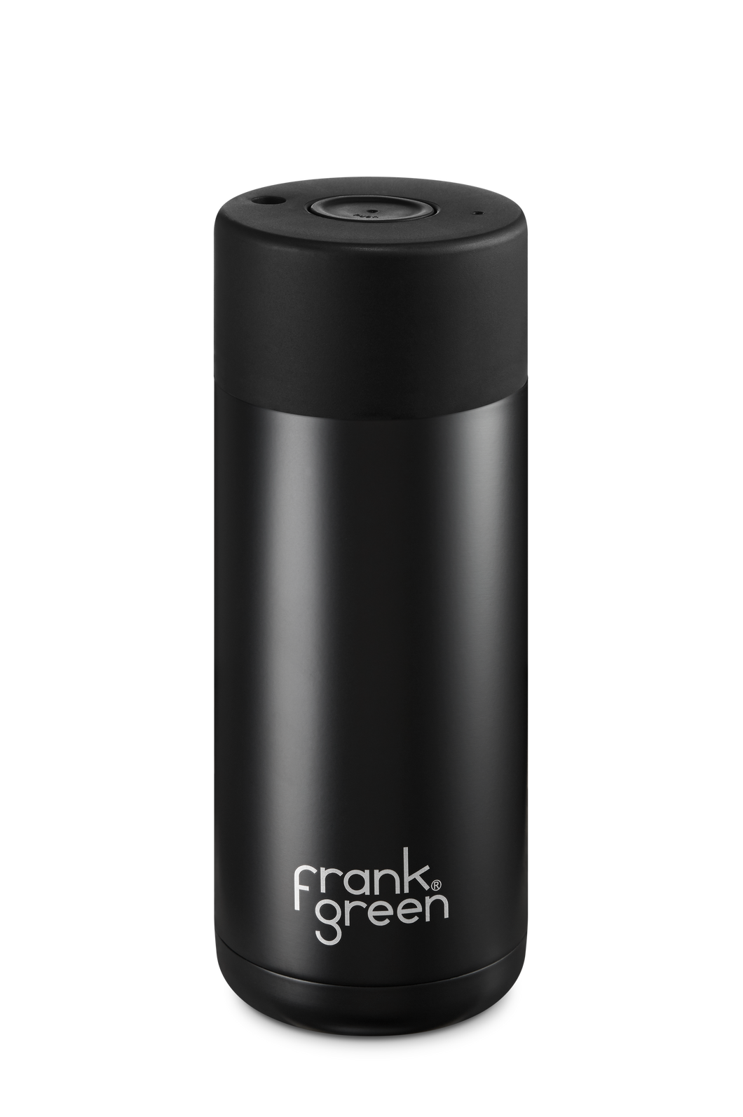 Frank Green Ceramic Reusable Bottle with Push Button Lid 475ml (16oz) - Midnight Black