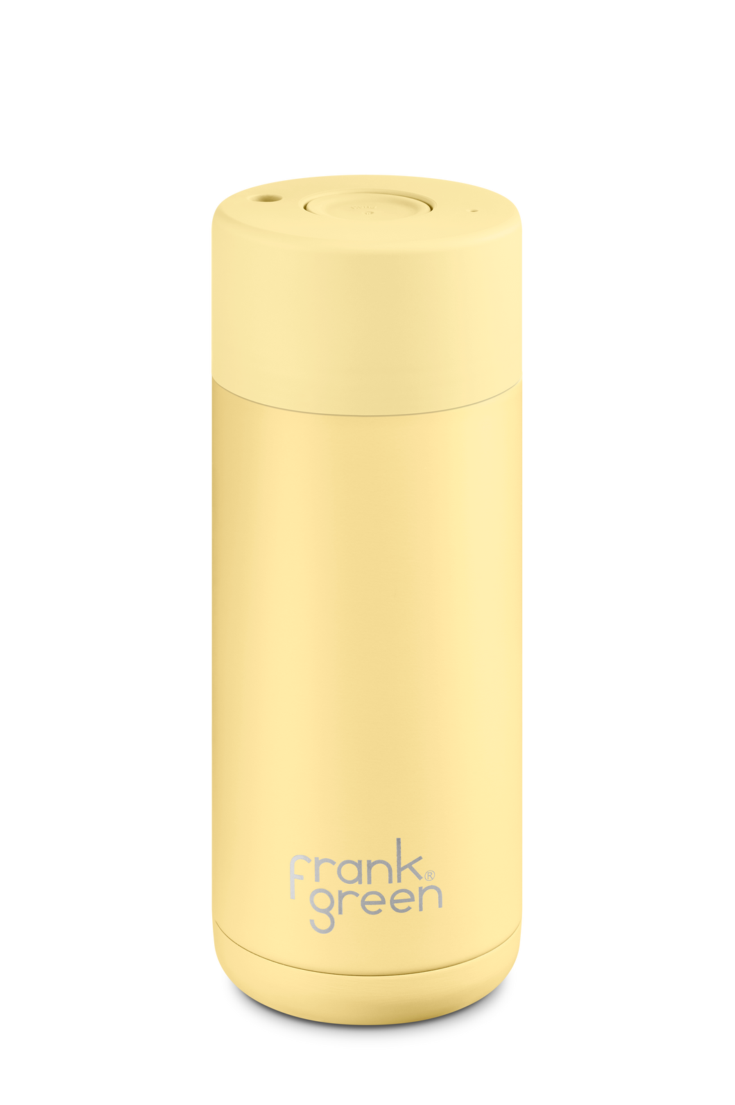 Frank Green Ceramic Reusable Bottle with Push Button Lid 475ml (16oz) - Buttermilk Yellow