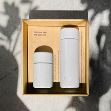 Load image into Gallery viewer, Frank Green Desk Buddy Gift Set with Reusable Ceramic Cup and Bottle - Harbour Mist Grey