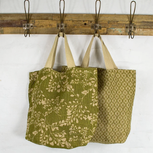 Reusable Shopping Bag - Jute Grocer Protea Olive