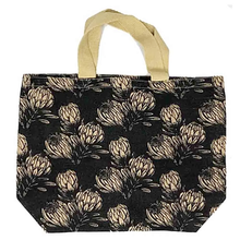 Load image into Gallery viewer, Reusable Shopping Bag - Jute Grocer Protea Charcoal