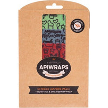 Load image into Gallery viewer, Apiwraps Reusable Beeswax Wraps - Cheese Lovers Pack (3 Pack - 2xS, M )