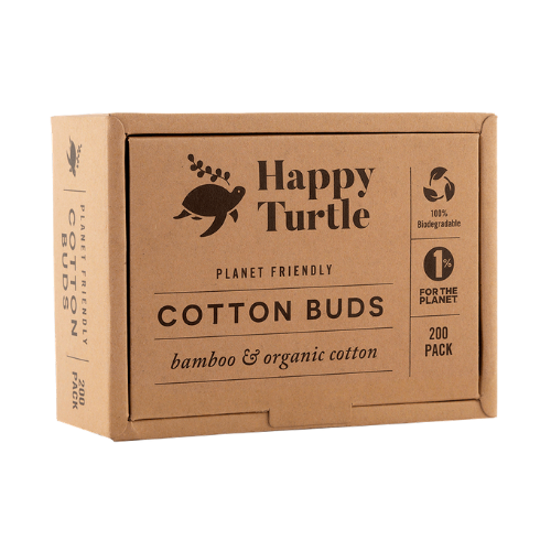 Happy Turtle Bamboo Cotton Buds - Flip Lid (200 Pack)