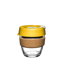 Load image into Gallery viewer, KeepCup Reusable Coffee Cup - Brew Glass &amp; Cork - Small 8oz Yellow (Daffodil)