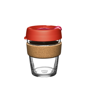 KeepCup Reusable Coffee Cup - Brew Glass & Cork - Medium 12oz Orange (Daybreak)