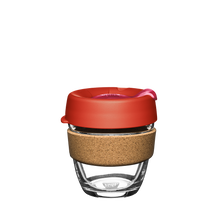 Load image into Gallery viewer, KeepCup Reusable Coffee Cup - Brew Glass &amp; Cork - Small 8oz Orange (Daybreak)