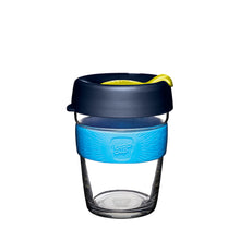 Load image into Gallery viewer, KeepCup Reusable Coffee Cup - Brew Glass &amp; Silicone - Medium 12oz Blue (Blueleaf)