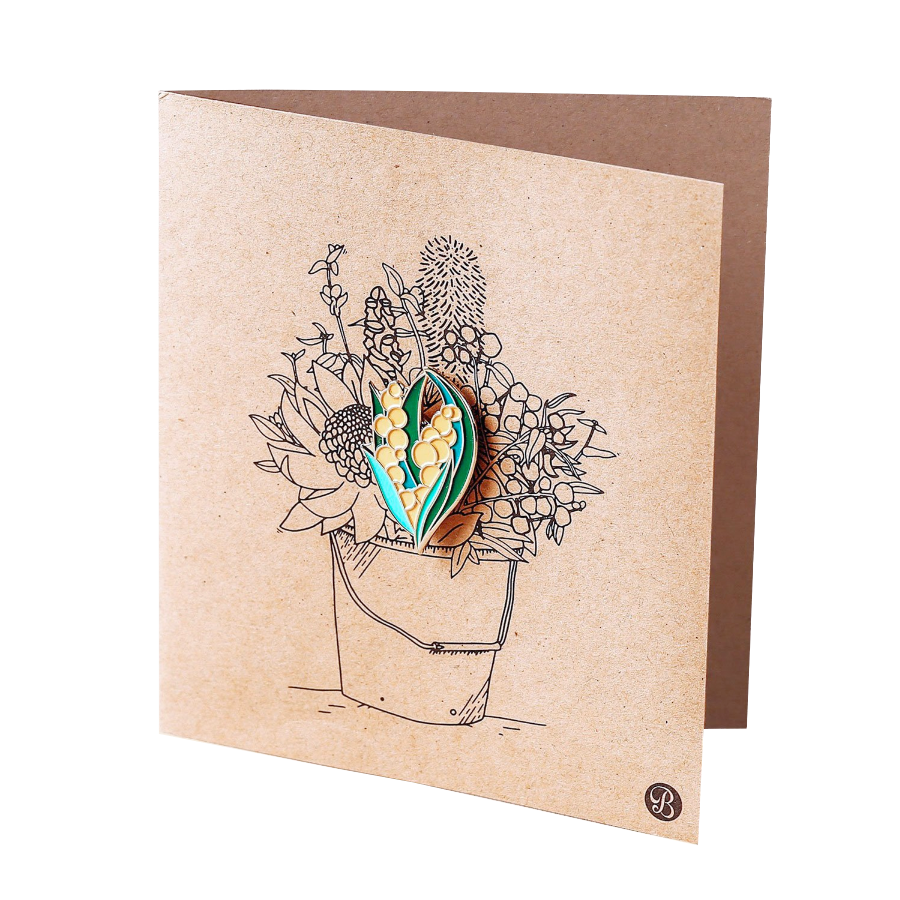 Banksia Gifts Gift Card with Magnet - Wattle