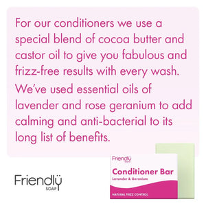 Friendly Soap Natural Conditioner Bar - Lavender and Geranium