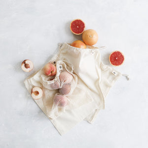 Organic Cotton Mixed Set Produce Bags (4 Pack)-out & about-MintEcoShop