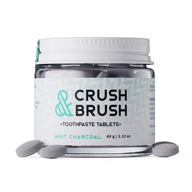 Nelson Naturals Crush & Brush Toothpaste Tablets - Mint Charcoal (75 Pack)