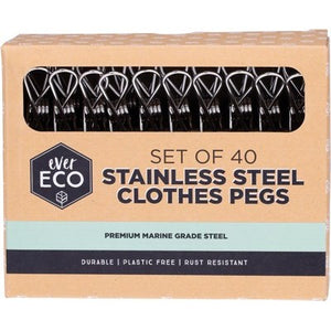 Ever Eco Stainless Steel Clothes Pegs (20 or 40 Pack)