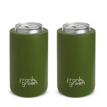 Load image into Gallery viewer, Frank Green 3-in-1 Insulated Stubby Holder &amp; Tumbler with Lid 425ml (15oz) - Khaki Green Duo (2 Pack)