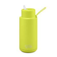 Load image into Gallery viewer, Frank Green Ceramic Reusable Bottle with Straw Lid 1L (34oz) - Neon Yellow