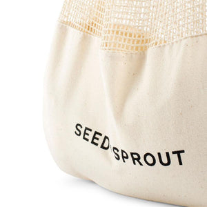 Seed & Sprout Organic Cotton Mixed Canvas and Mesh Shopping Tote Bag
