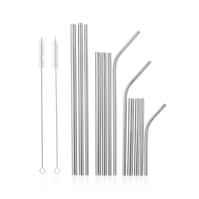 Seed & Sprout Stainless Steel Eco Straw Set and Brushes (12 Pack)