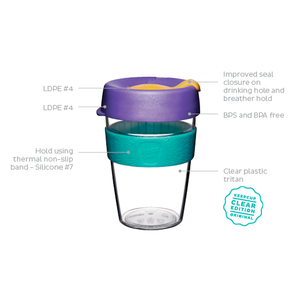 KeepCup Reusable Coffee Cup - Original Clear - Small 8oz Maroon/Red (Kangaroo Paw)