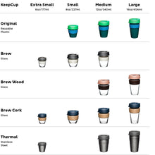 Load image into Gallery viewer, KeepCup Reusable Coffee Cup - Brew Glass &amp; Cork - Medium 12oz Orange (Daybreak)