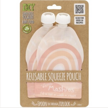 Load image into Gallery viewer, Little Mashies Reusable Squeeze Food Pouch - Rainbow (2 Pack)