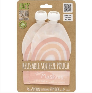 Little Mashies Reusable Squeeze Food Pouch - Rainbow (2 Pack)