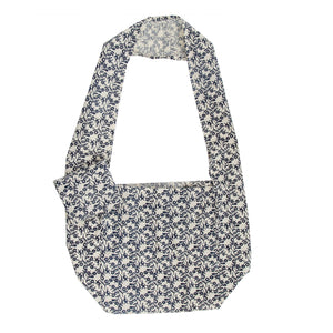 Reusable Shopping Bag with Long Handle - Cotton Lilly Pilly Indigo