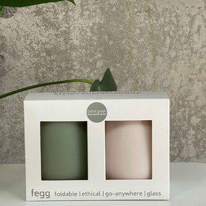 Porter Green Fegg Unbreakable Foldable Silicone Tumblers - Oxford (Moss & Stone)