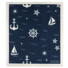 Load image into Gallery viewer, RetroKitchen 100% Compostable Dishcloth - Navy Nautical