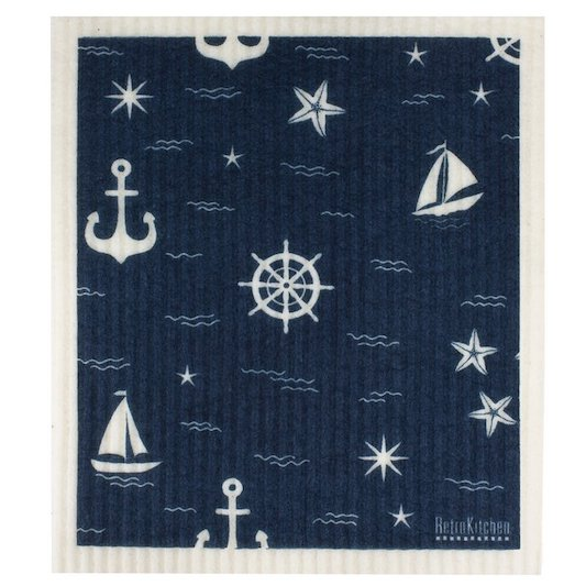 RetroKitchen 100% Compostable Dishcloth - Navy Nautical
