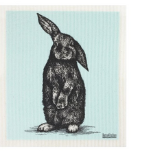 Load image into Gallery viewer, RetroKitchen 100% Compostable Dishcloth - Soft Blue Rabbit