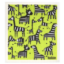 Load image into Gallery viewer, RetroKitchen 100% Compostable Dishcloth - Lime Zebras