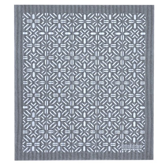 RetroKitchen 100% Compostable Dishcloth - Grey Geometric