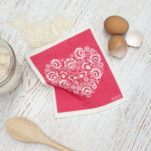 Load image into Gallery viewer, RetroKitchen 100% Compostable Dishcloth - Pink Heart