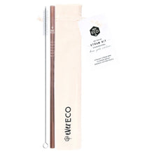 Load image into Gallery viewer, On-The-Go Straw Kit &amp; Cleaning Brush - Rose Gold-out &amp; about-MintEcoShop