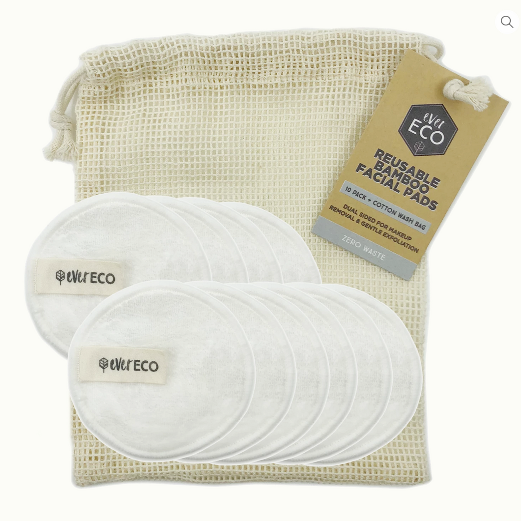 Ever Eco Reusable Bamboo Facial Pads and Wash Bag(10 Pack)