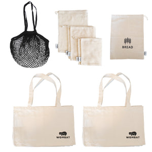 Wombat Reusable Shopping Bag Set - Ultimate Bundle (9 pack)