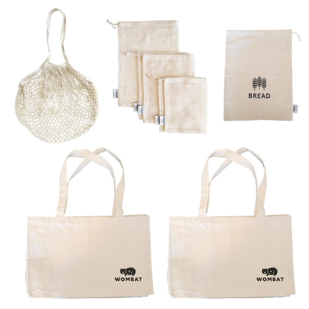 Wombat Reusable Shopping Bag Set - Ultimate Bundle (9 pack)