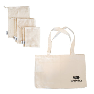 Wombat Reusable Shopping Bag Set - Starter Bundle (6 pack)