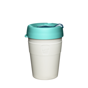 KeepCup Stainless Steel Thermal Coffee Cup - Medium 12oz Turquoise/White (Nebula)