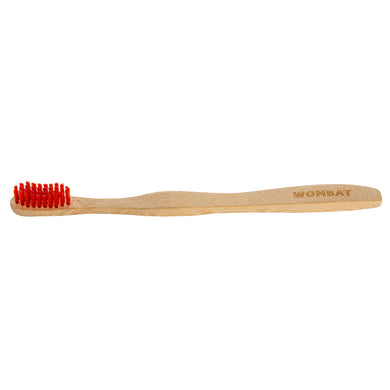 Wombat Adult Bamboo Toothbrush - Red