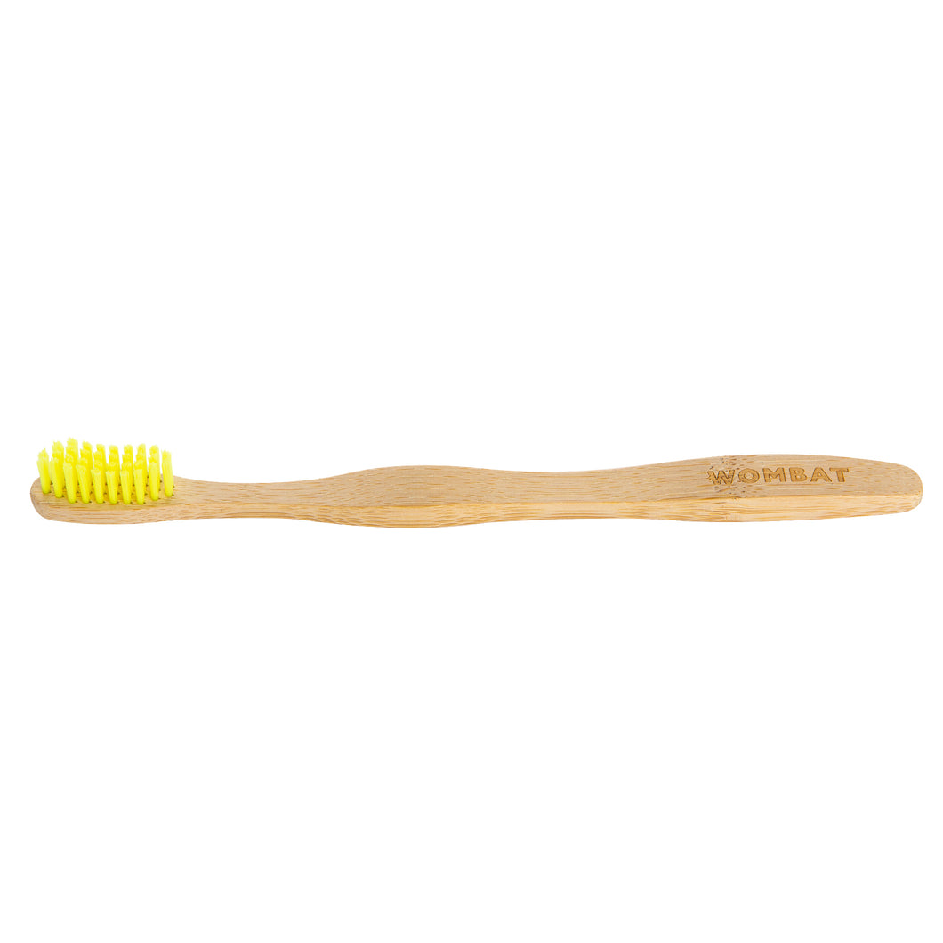 Wombat Adult Bamboo Toothbrush - Yellow