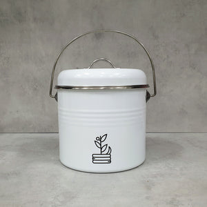 Wombat Steel Kitchen Compost Bin - White