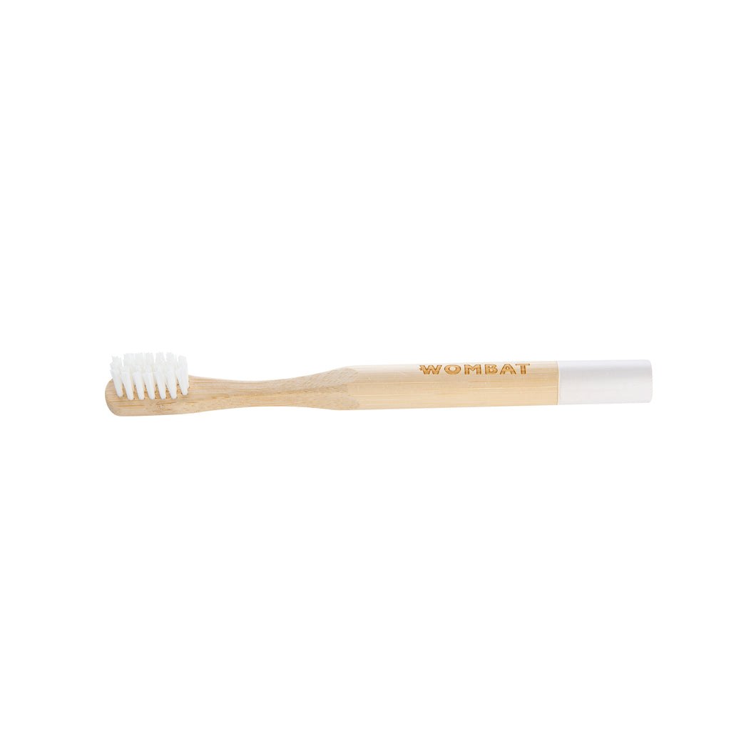 Wombat Kids Bamboo Toothbrush - White