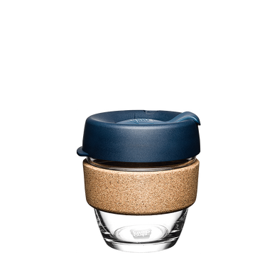 KeepCup Reusable Coffee Cup - Brew Glass & Cork - Small 8oz Deep Blue (Spruce)