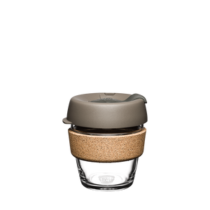 KeepCup Reusable Coffee Cup - Brew Glass & Cork - Extra Small 6oz Taupe (Latte)