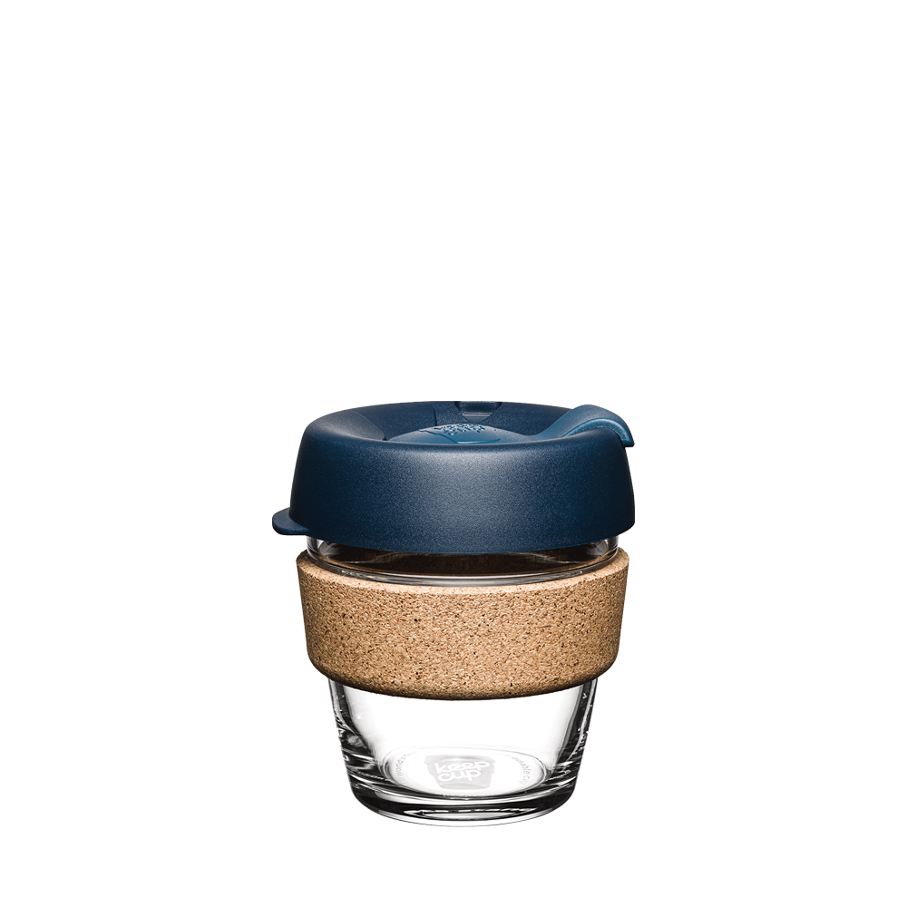 KeepCup Reusable Coffee Cup - Brew Glass & Cork - Extra Small 6oz Blue (Spruce)