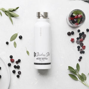 Insulated Stainless Steel Bottle - Cloud White (750ml)-out & about-MintEcoShop