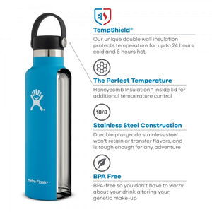 Hydro Flask Insulated Stainless Steel Drink Bottle (621ml) - Standard Mouth White