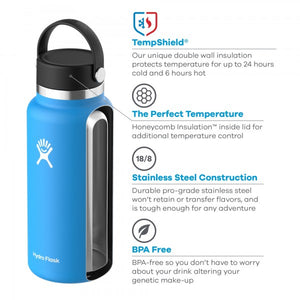 Hydro Flask Insulated Stainless Steel Drink Bottle (946ml) - Wide Mouth Black